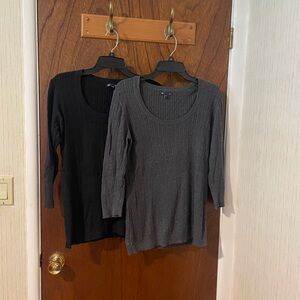 Winter Sale! Set of Two Cotton Scoop neck Sweaters